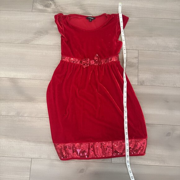 Red Velvet Knee-Length Dress – Girls Size L (10–12) - Picture 2 of 4